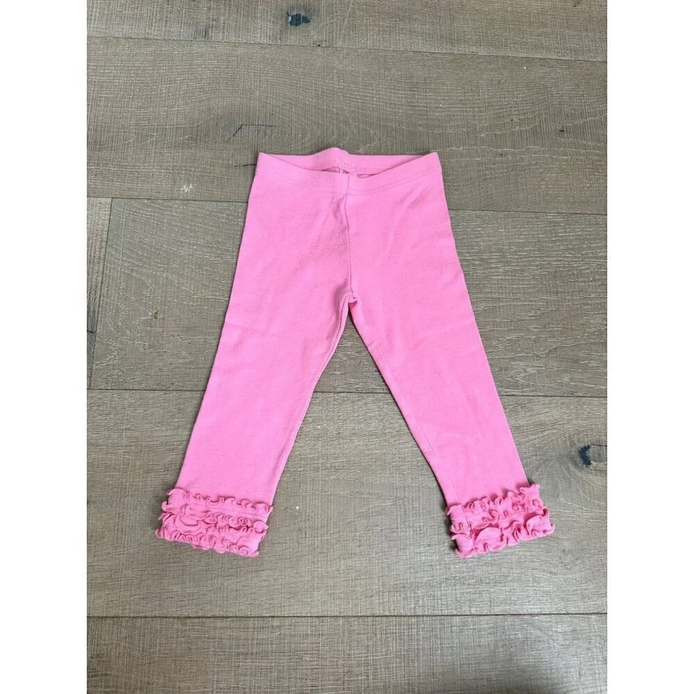 Fernandoreo Girls Light Blue Ruffle Tank Top & Pink Ruffle Trim Leggings Set Siz
